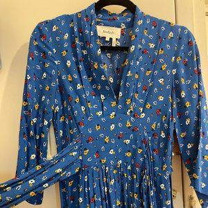 BA&SH // Lilia gathered floral-print crepe dress